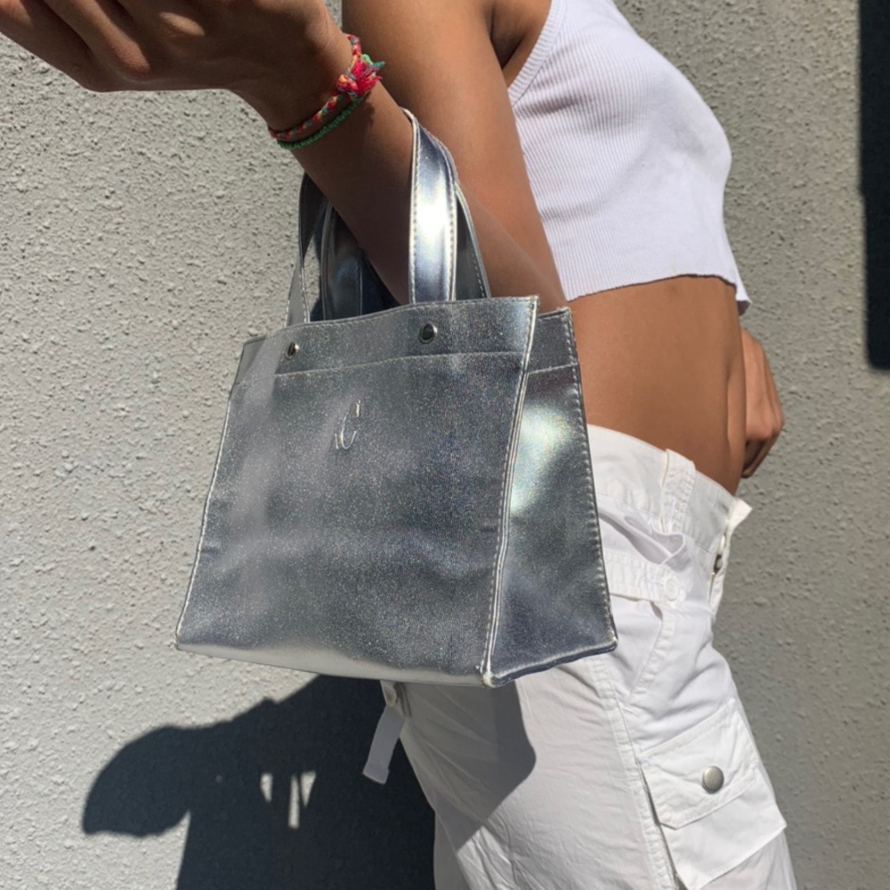 Silver mini bag
